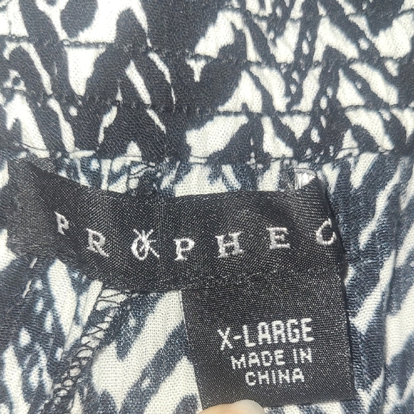 Tiered Maxi Skirt Black & White Cinched Waist Tie w Wood Beads Boho Whimsigoth - Picture 6 of 9